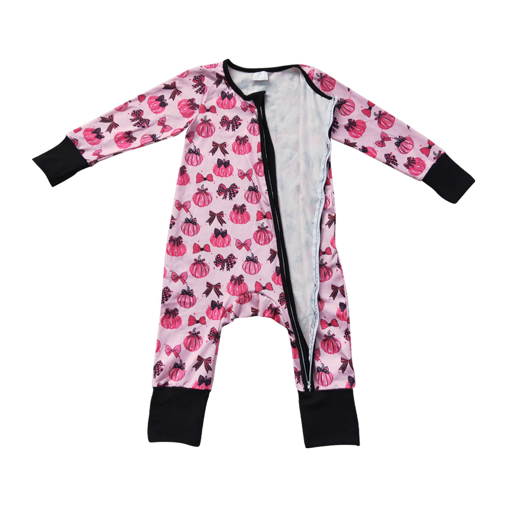 Pumpkin Long Sleeve Baby Romper LR3069