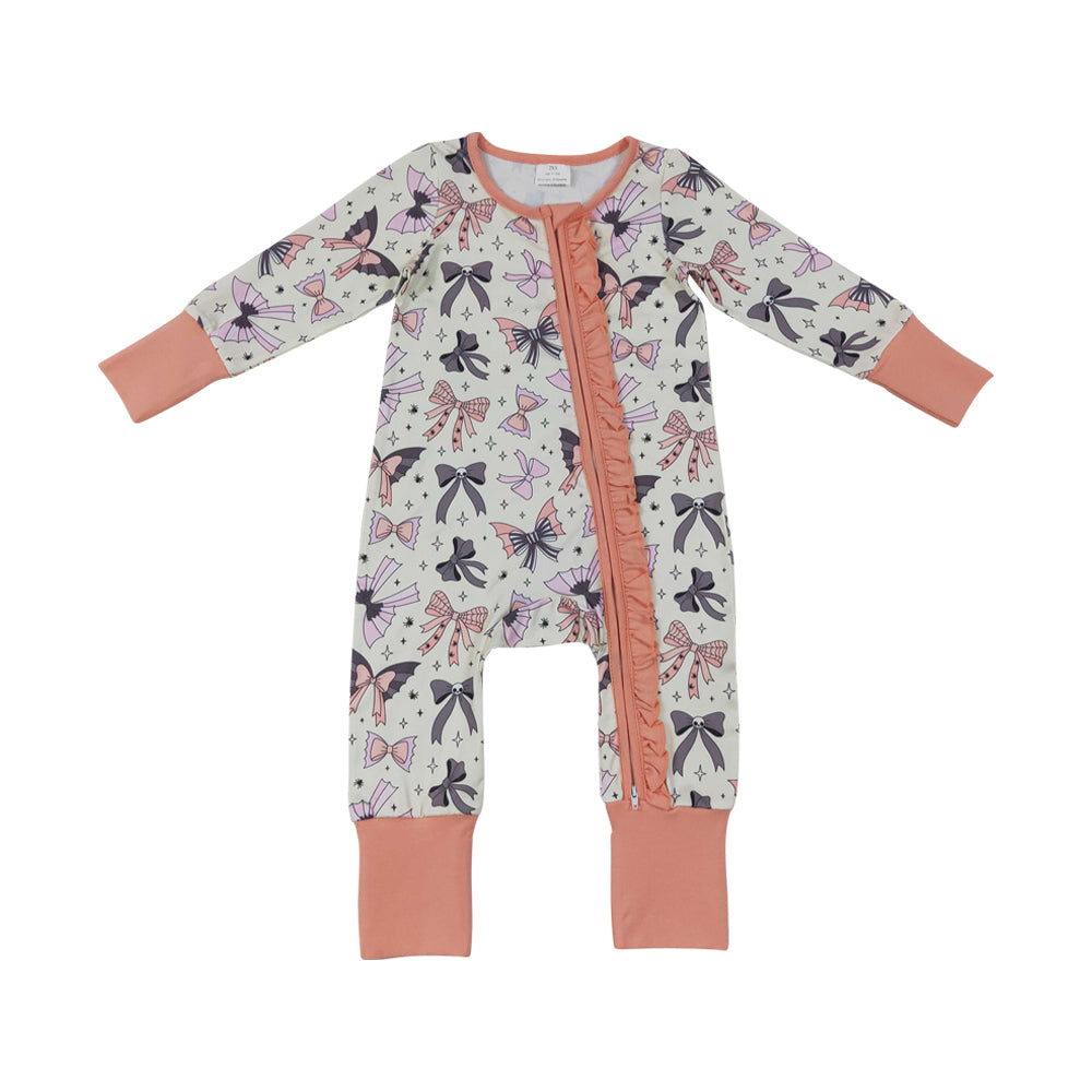 Halloween Bow Long Sleeve Baby Romper LR3078