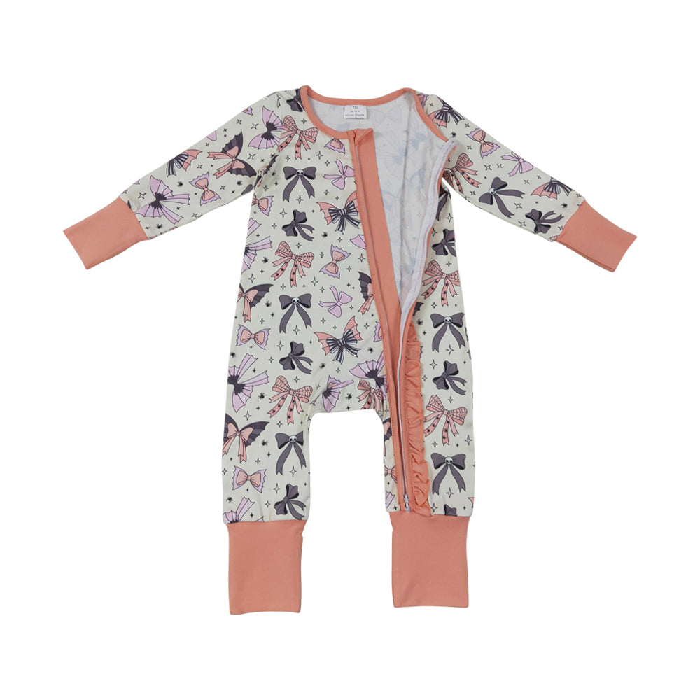 Halloween Bow Long Sleeve Baby Romper LR3078