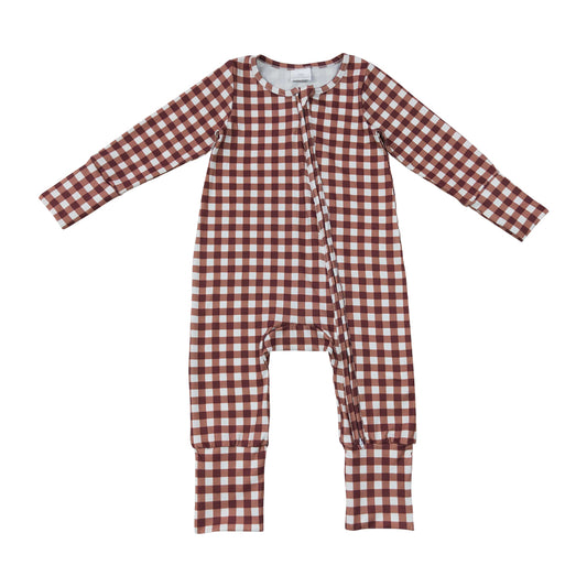 Plaid Long Sleeve Baby Romper LR3113