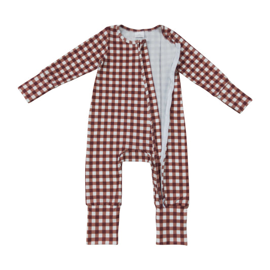 Plaid Long Sleeve Baby Romper LR3113