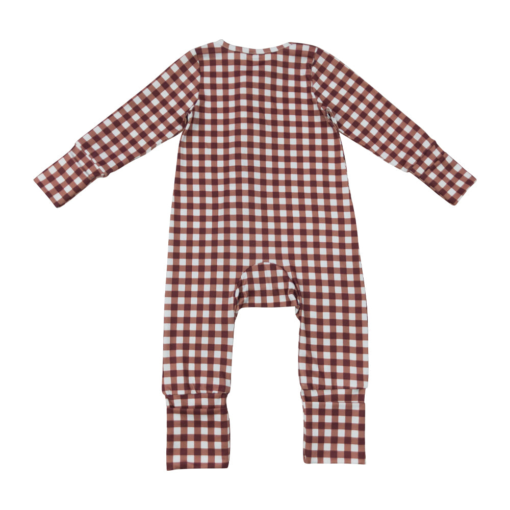 Plaid Long Sleeve Baby Romper LR3113
