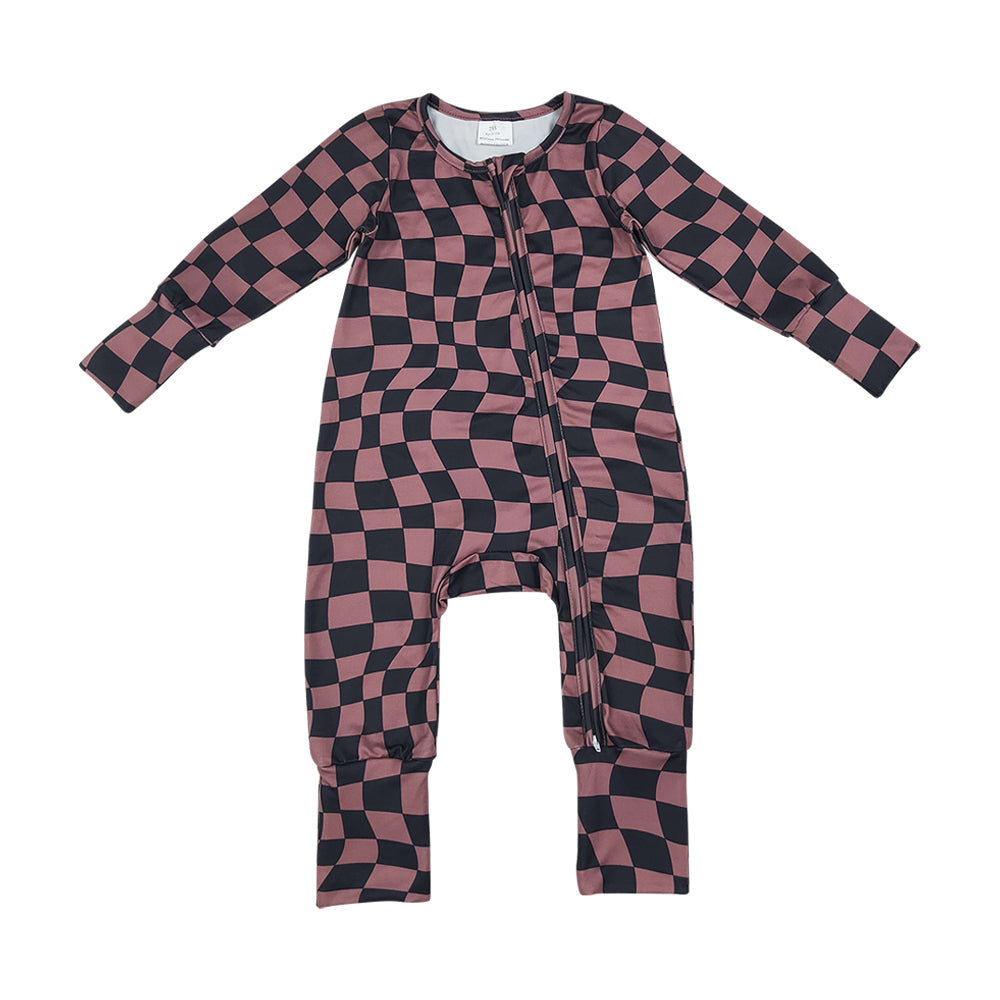 Plaid Long Sleeve Baby Romper LR3115(1)
