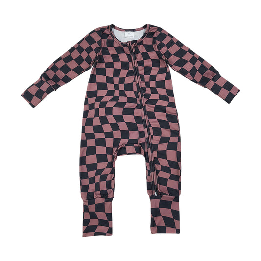 Plaid Long Sleeve Baby Romper LR3115(1)
