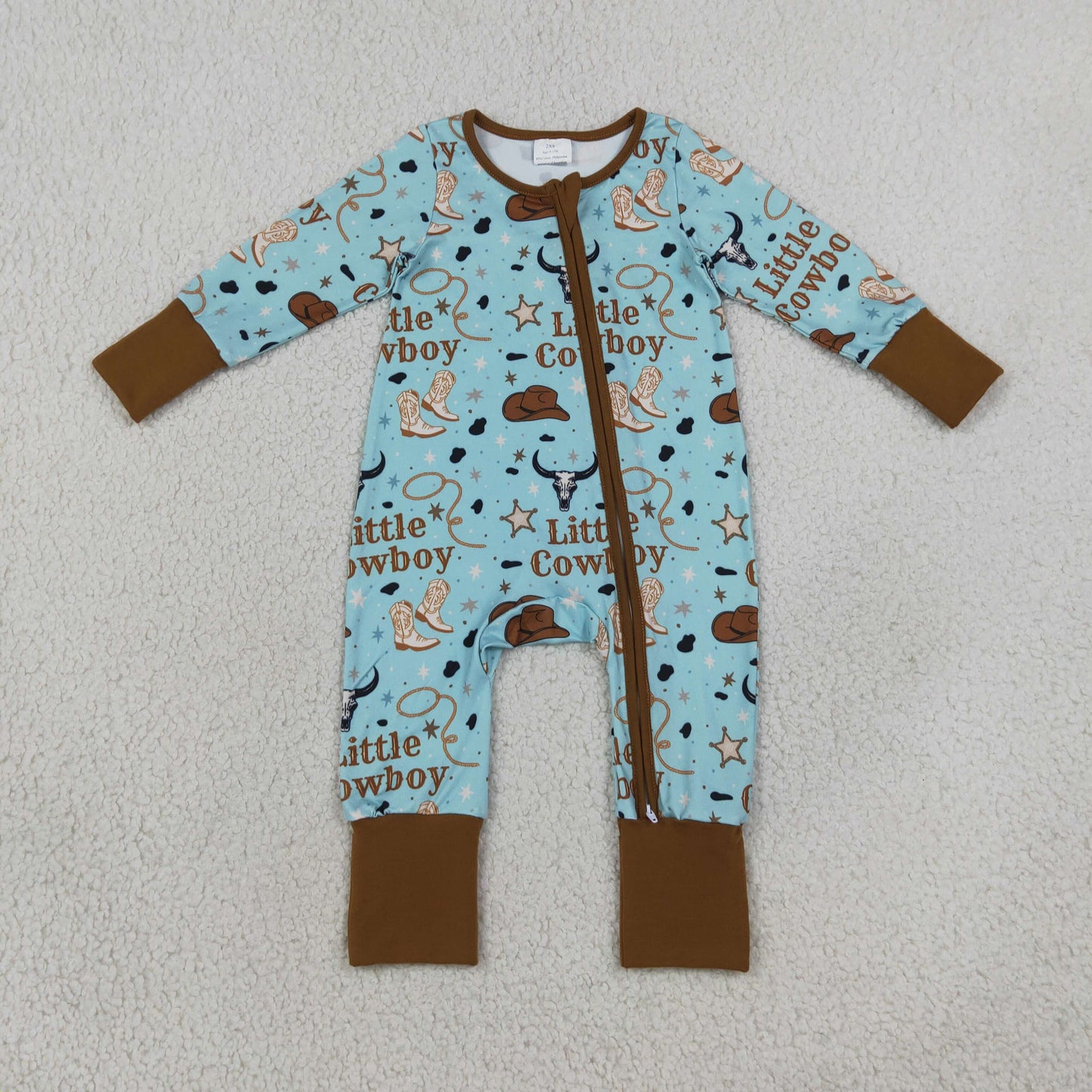 LR3124 Western Little Cowboy Baby Sleepers Romper