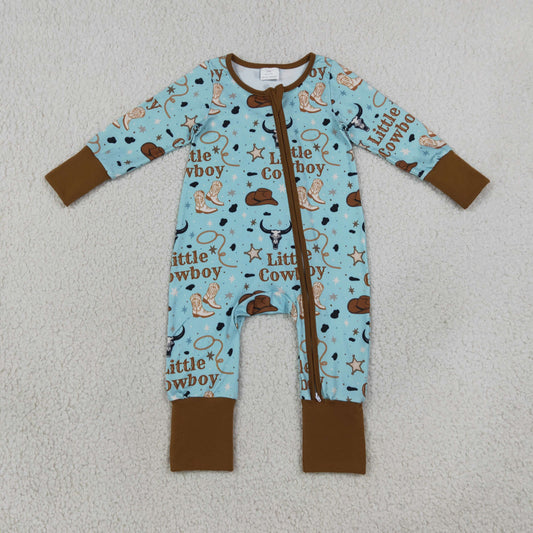 LR3124 Western Little Cowboy Baby Sleepers Romper