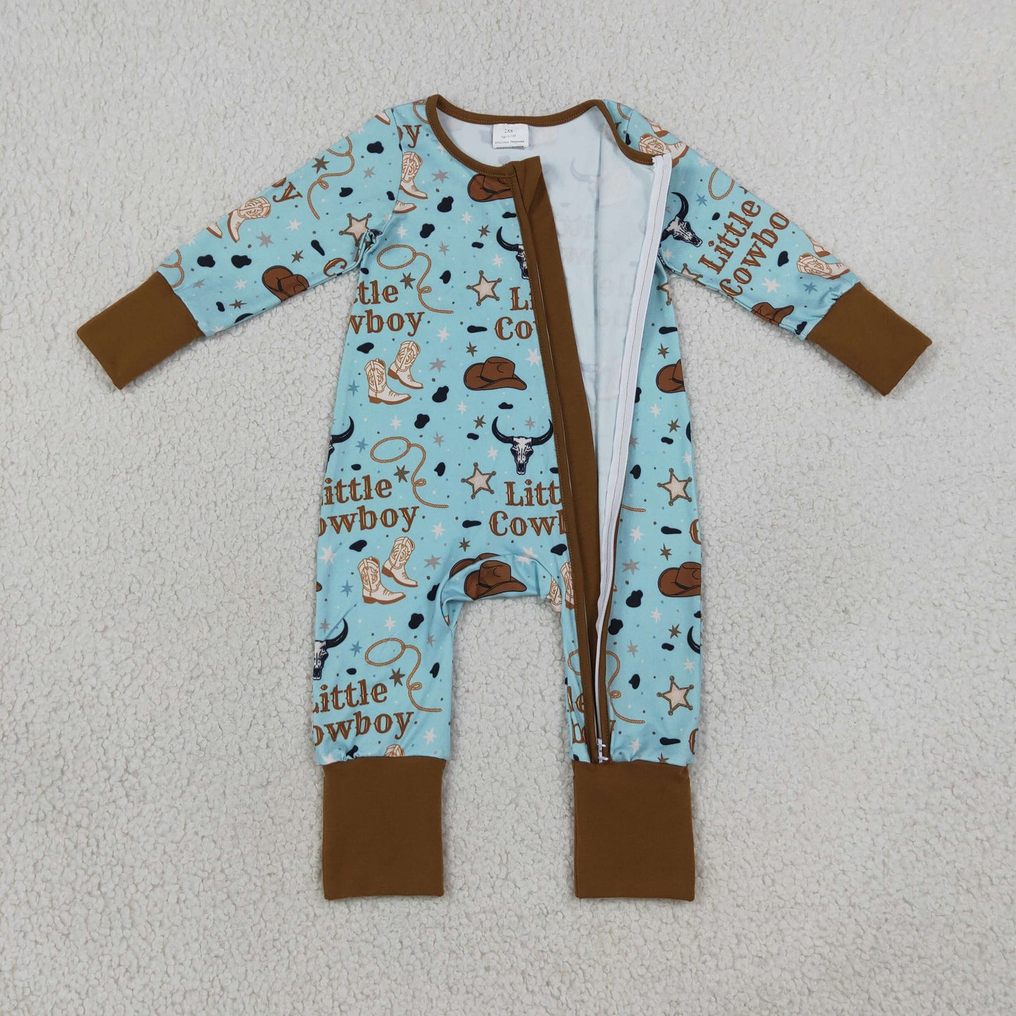 LR3124 Western Little Cowboy Baby Sleepers Romper