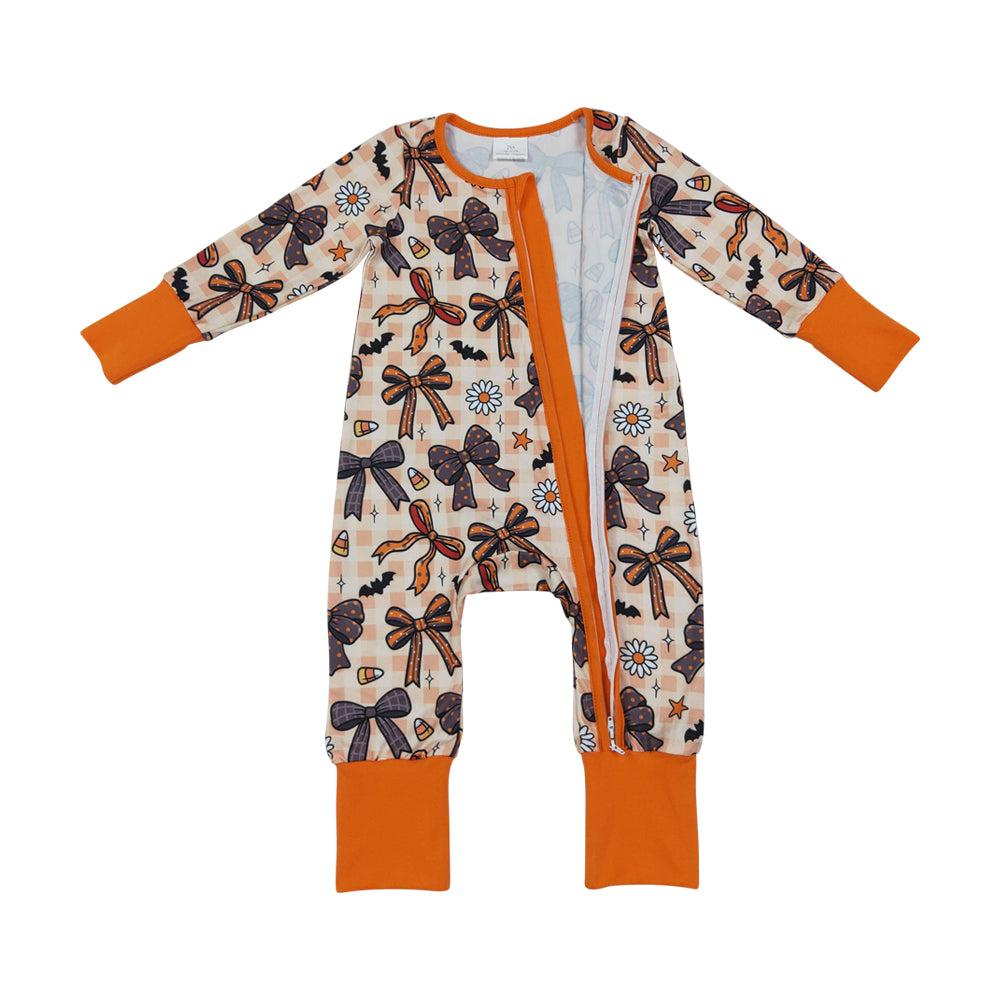 Halloween Bow long sleeves Baby Romper LR3161