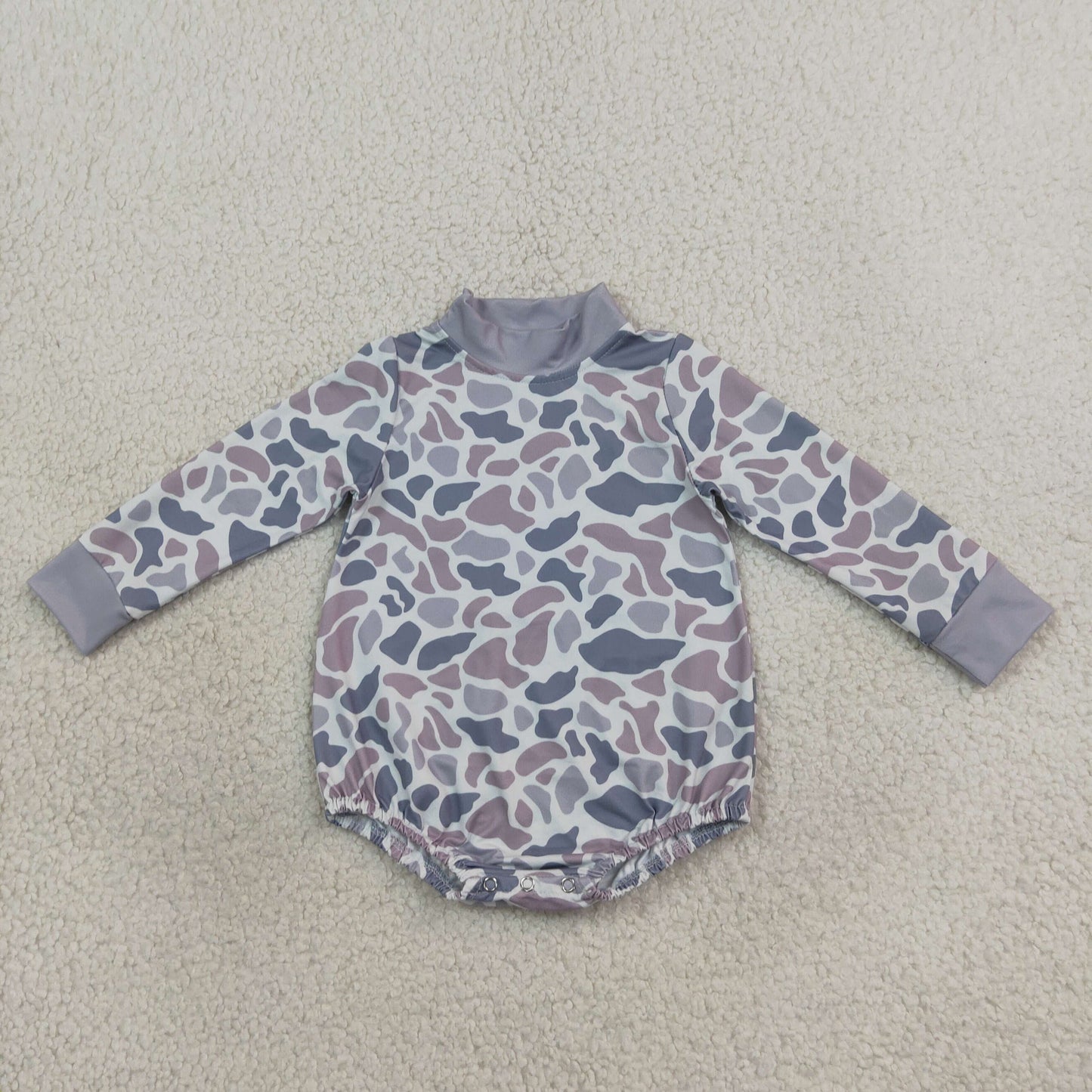 LR3260 Hunting Camo Middle Neckline Baby Bubble Romper