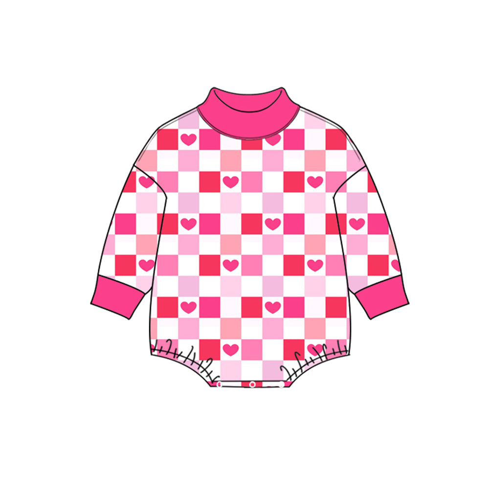 Preorder MOQ 5 pcs Each Style Valentine's Day Love Plaid Middle Neckline Rose Red Mommy and Me Matching Clothes