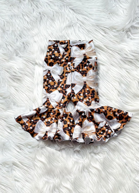 Pre-order leopard bows bell pants P0750