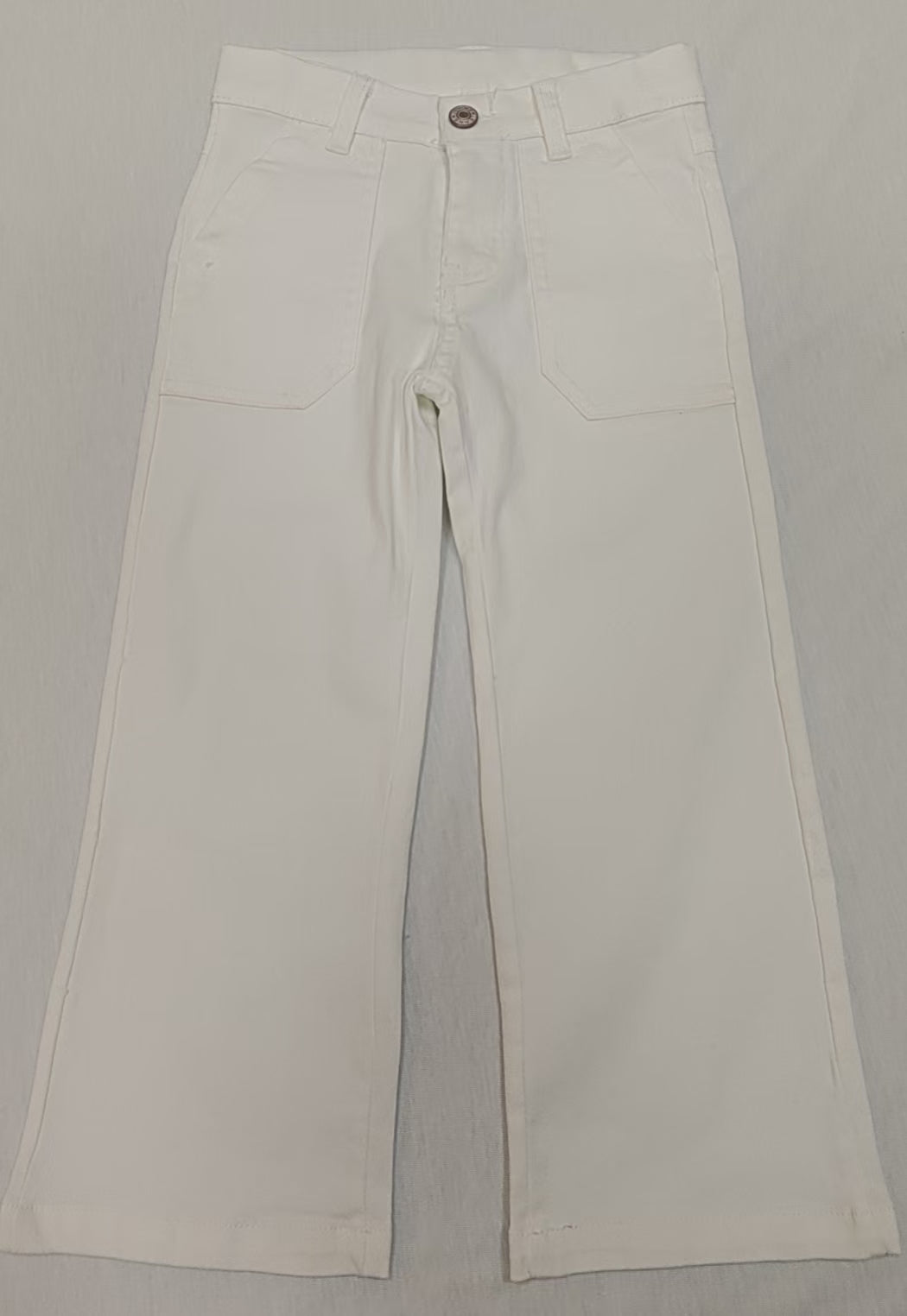 Pre-order white solid jeans P0754