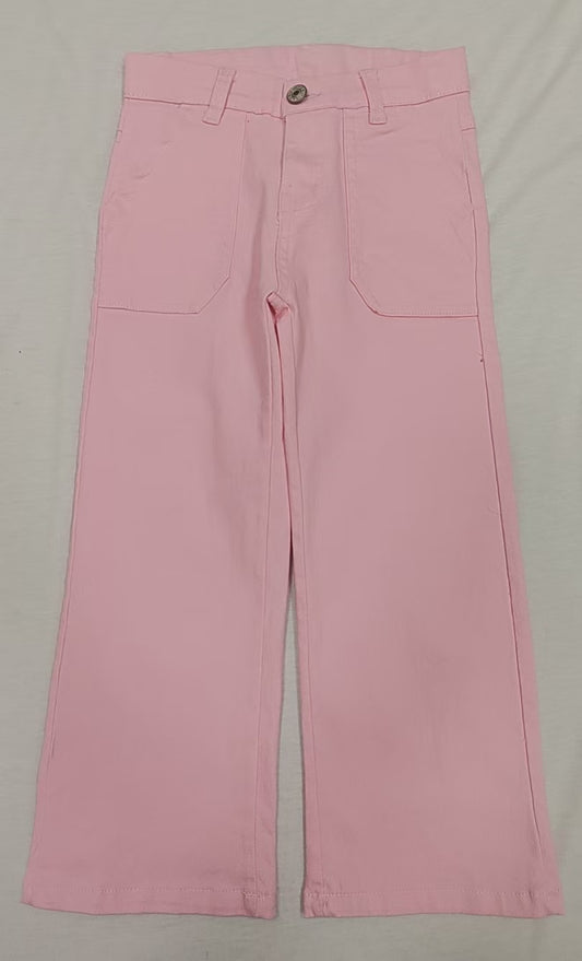 Pre-order pink solid jeans P0755