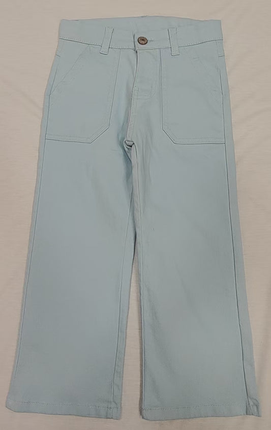 Pre-order green solid jeans P0756