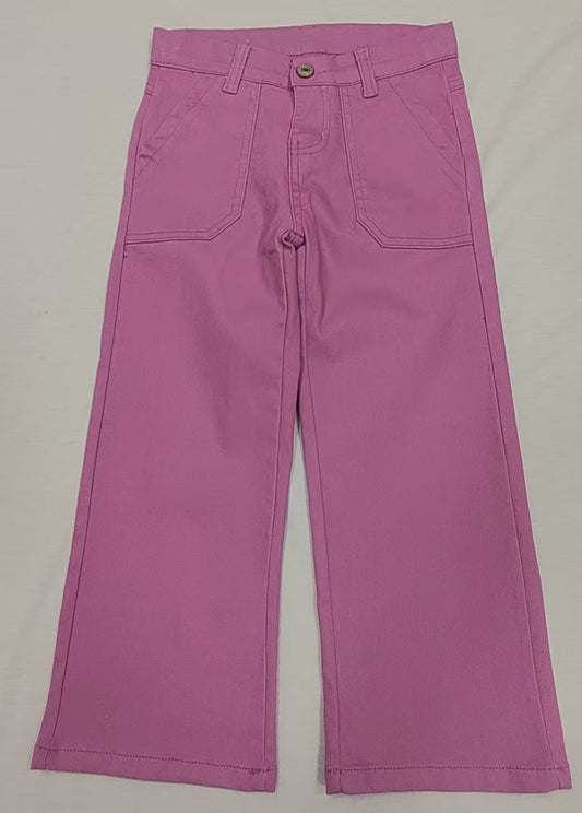Pre-order hot pink solid jeans P0757