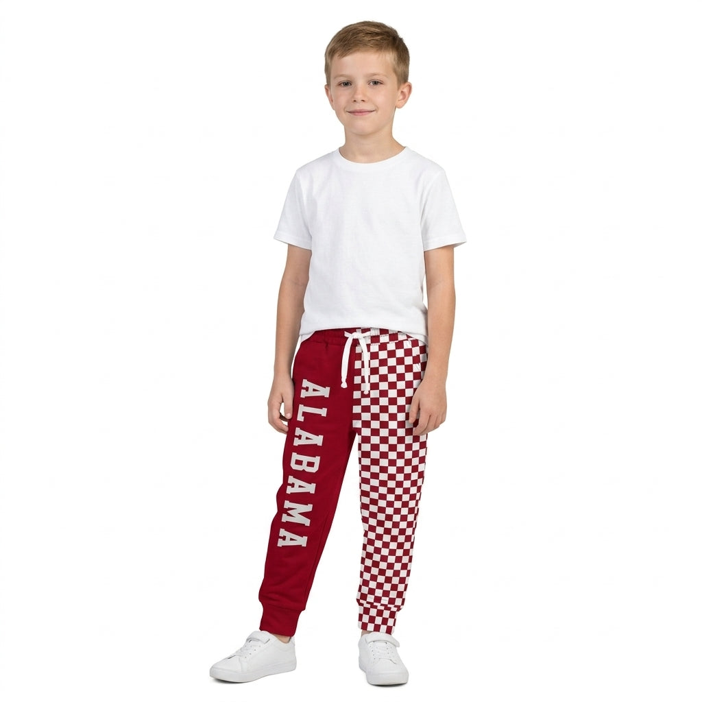 P1060 Vinyl School Team Dark Red Kids Jogger Pants