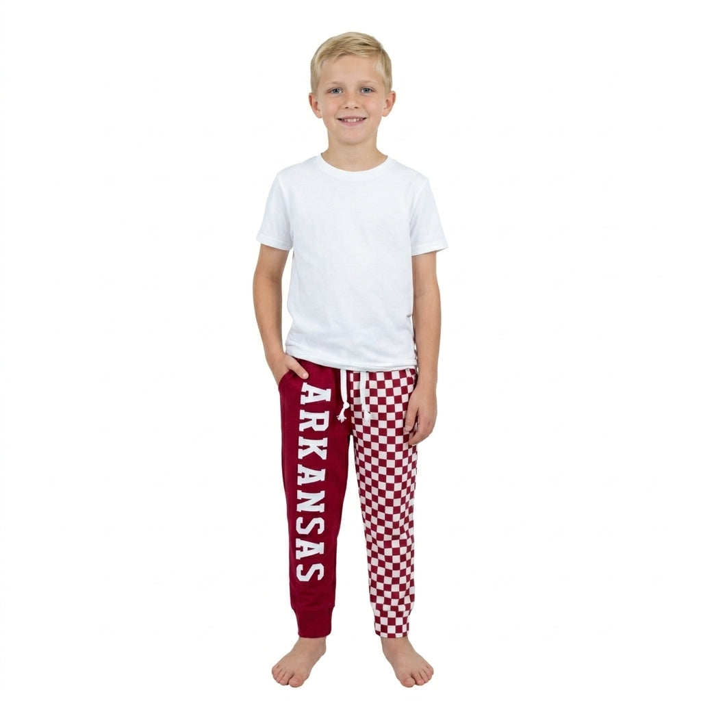 P1062 Vinyl School Team Dark Red Kids Jogger Pants
