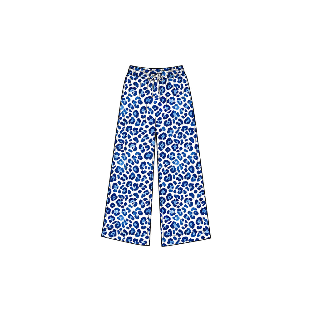 Preorder MOQ 5 pcs Each Style Fashion Leopard Print Girls Wide Leg Pants