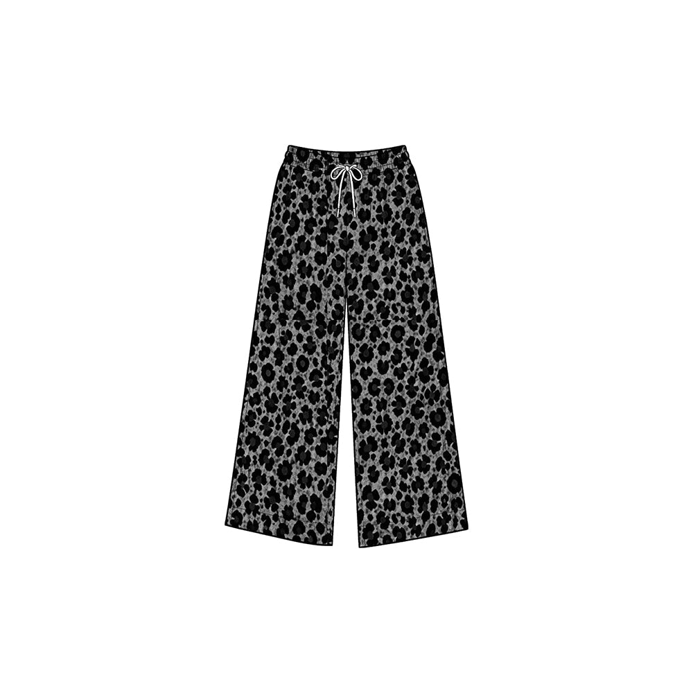 Preorder MOQ 5 pcs Each Style Fashion Leopard Print Girls Wide Leg Pants
