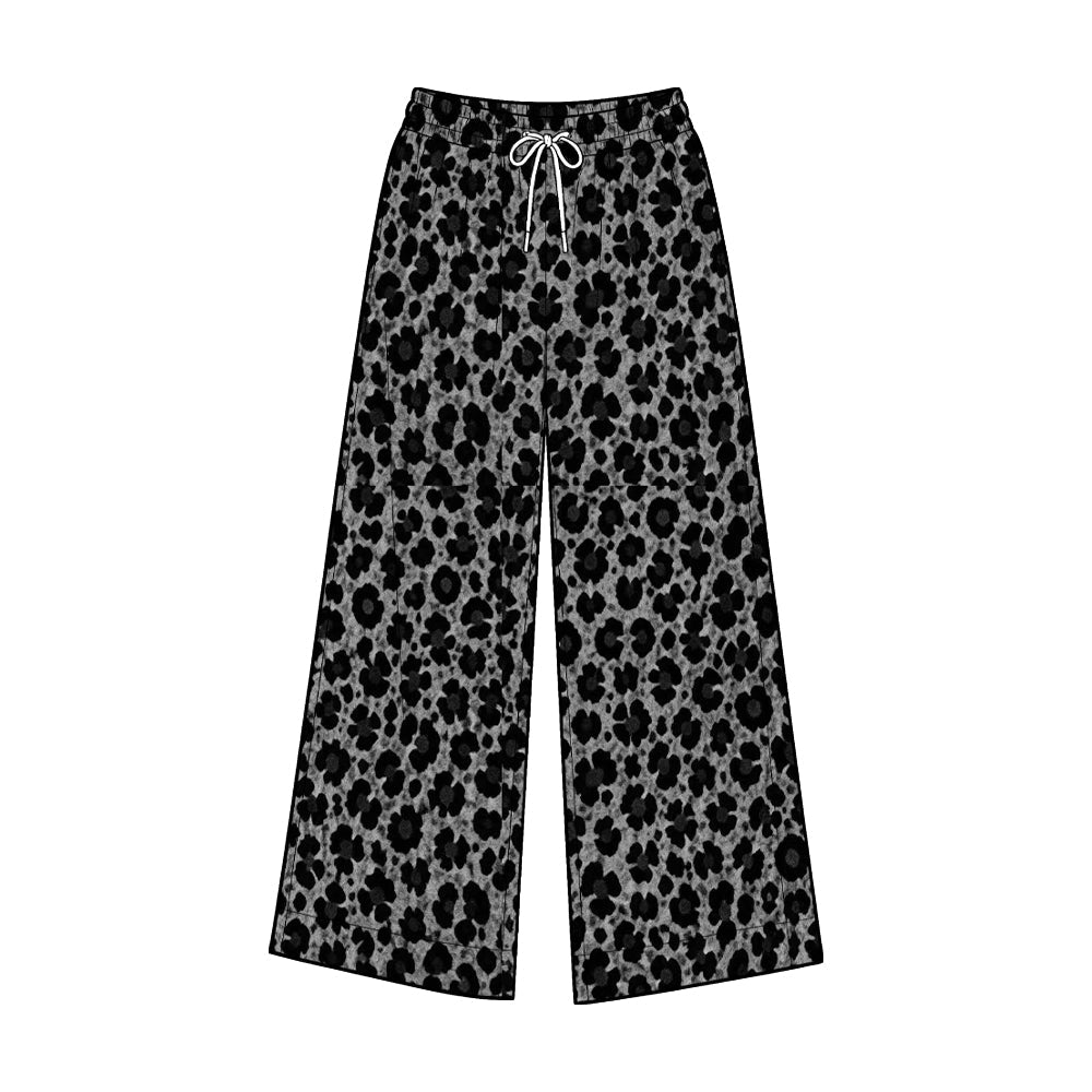 Preorder MOQ 5 pcs Each Style Fashion Leopard Adult Women Yoga Wide Leg Pants