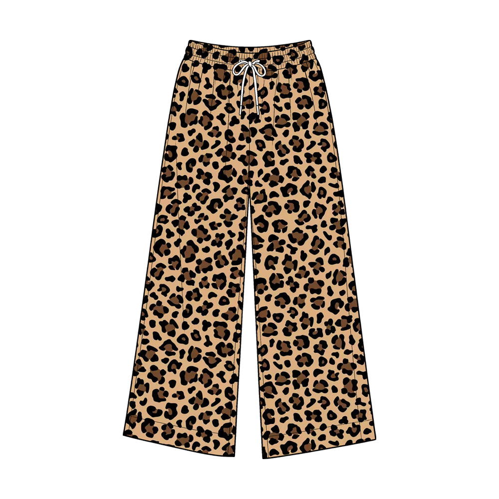 Preorder MOQ 5 pcs Each Style Fashion Leopard Adult Women Yoga Wide Leg Pants
