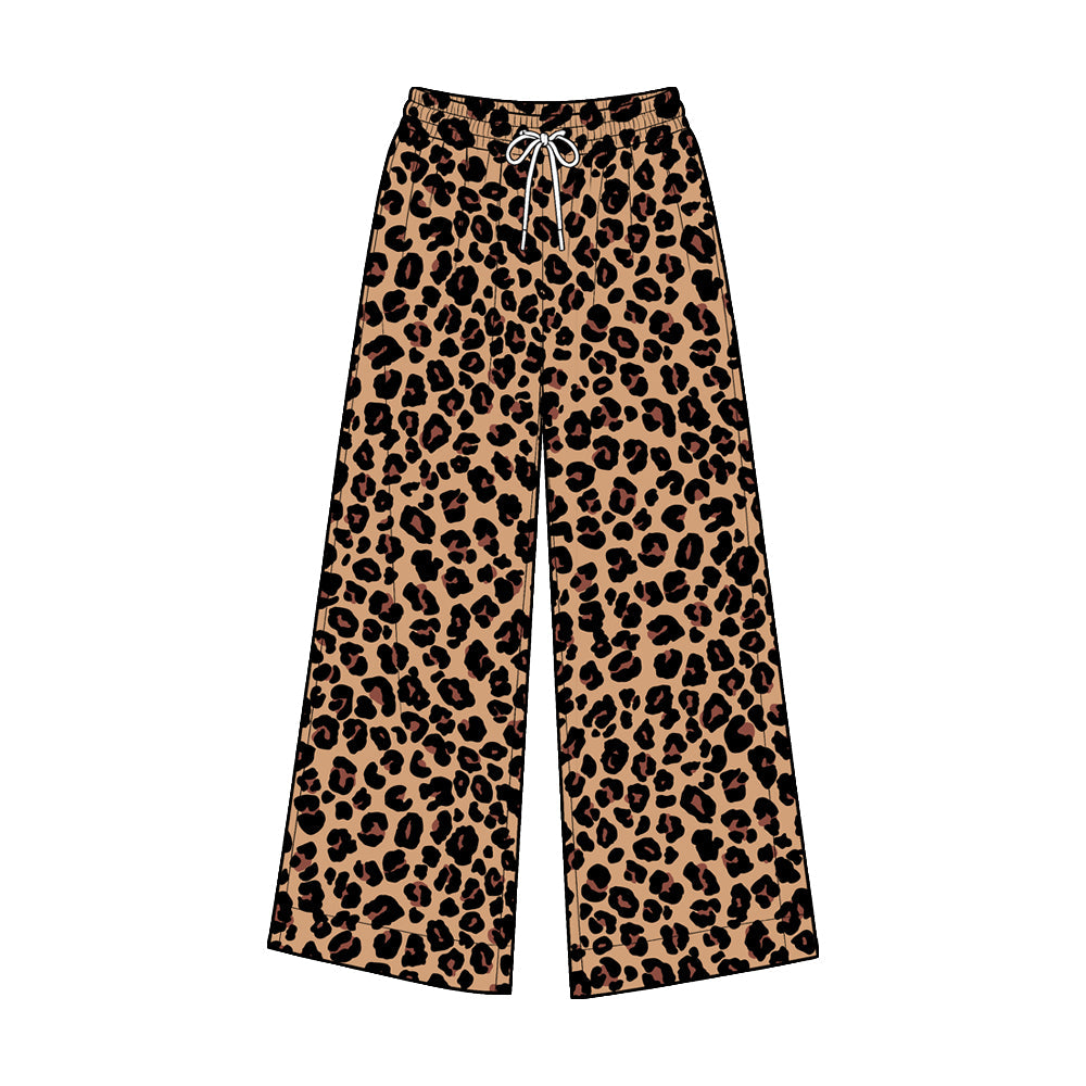 Preorder MOQ 5 pcs Each Style Fashion Leopard Adult Women Yoga Wide Leg Pants