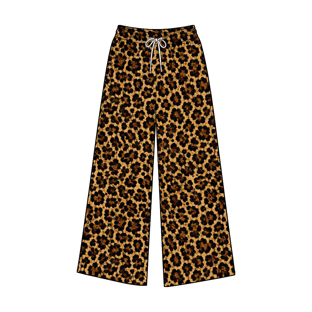 Preorder MOQ 5 pcs Each Style Fashion Leopard Adult Women Yoga Wide Leg Pants