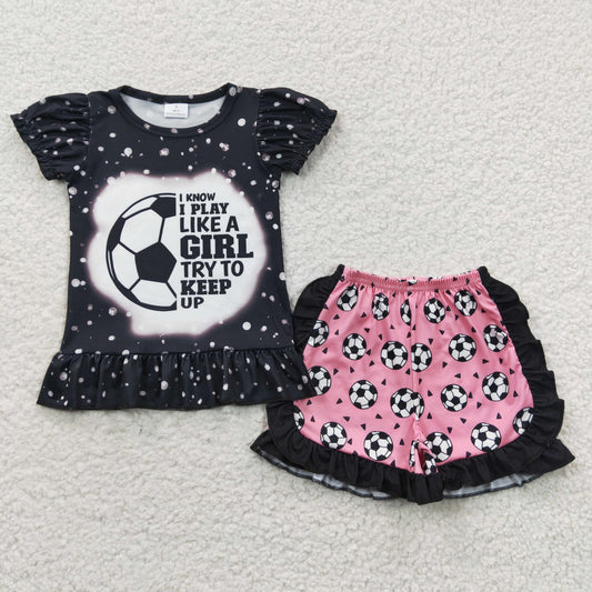 Black Football Summer Girls Set