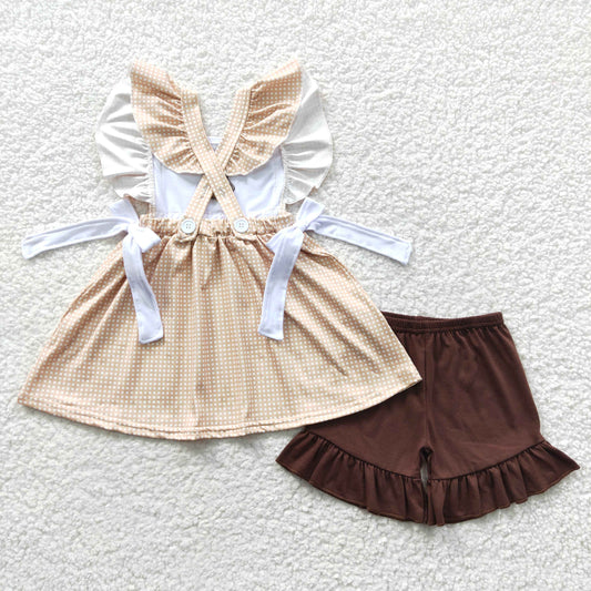 Cow Embroidery Girls Summer Set