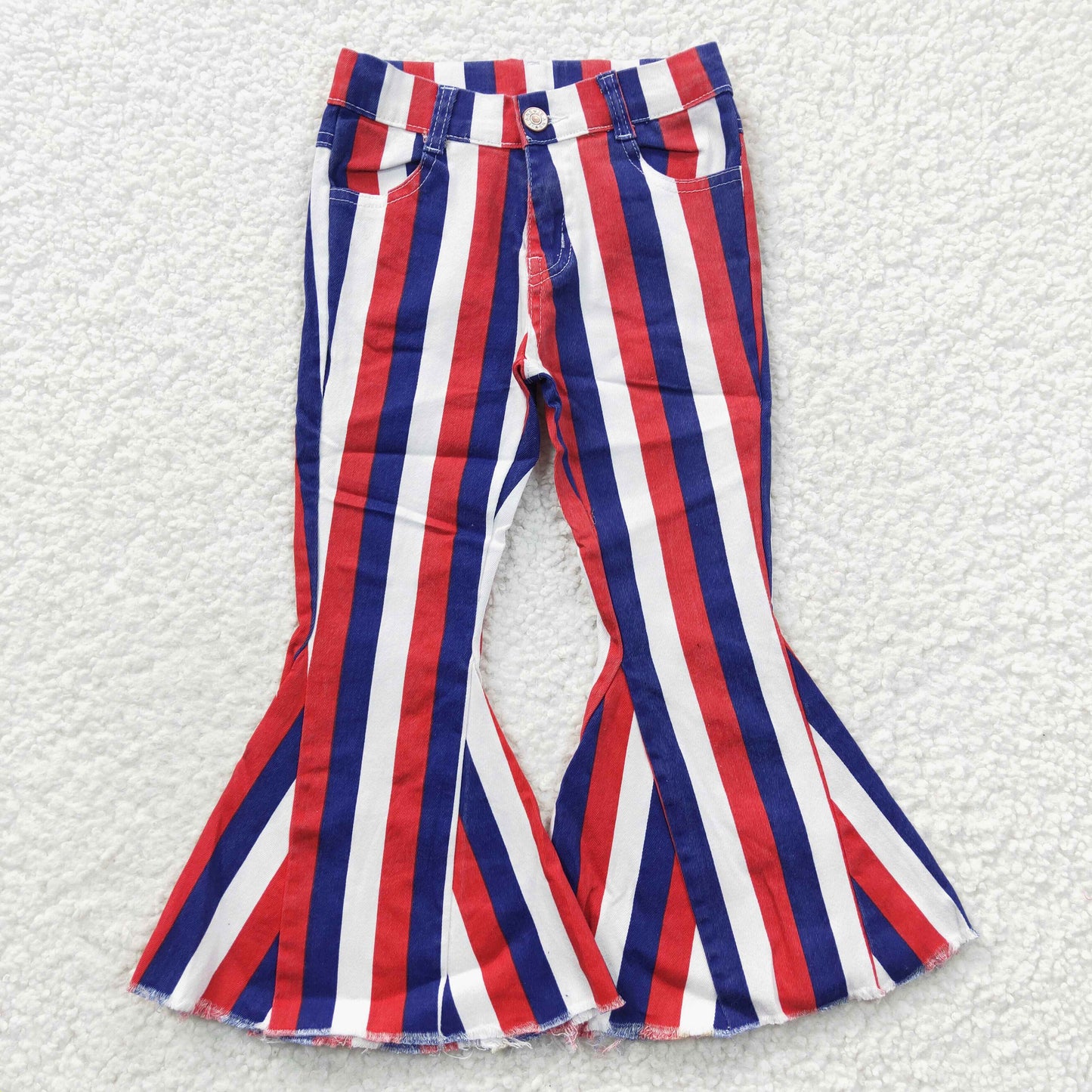 Red Blue Stripes jeans Flare Pants