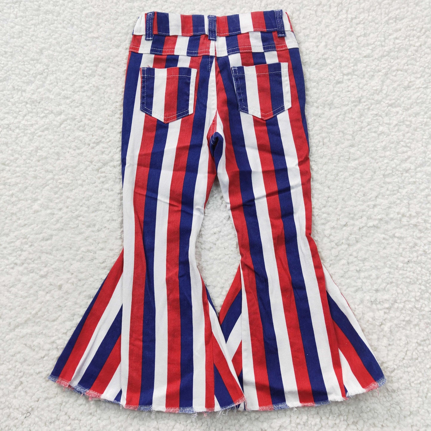 Red Blue Stripes jeans Flare Pants