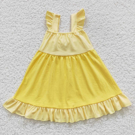 Yellow With Bow Girls Dress