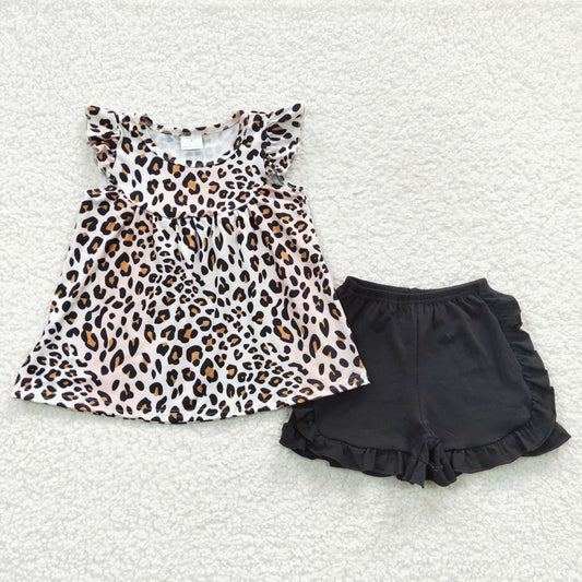 Leopard Black Summer Girls Set