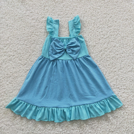 Blue With Bow Girls Dress