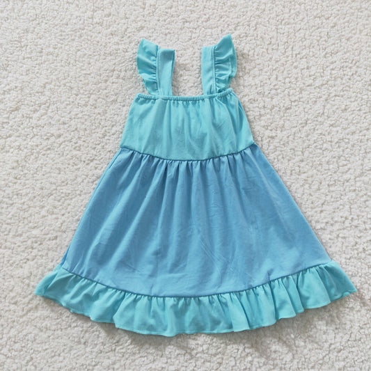 Blue With Bow Girls Dress