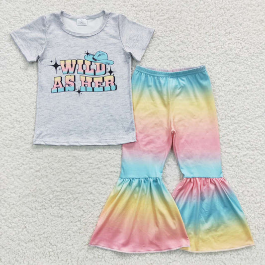 Wild Tiedye Bell Pants Girls Set