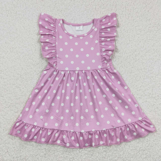 Purple Dots Ruffle Girls Dress
