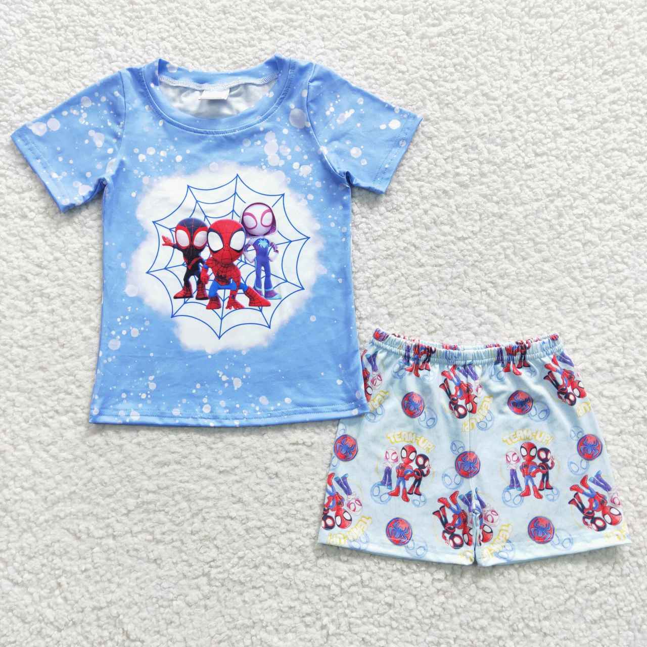 Blue Cartoon Summer Boy Set