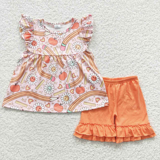 Back To School Ruffle Girls Summer Set