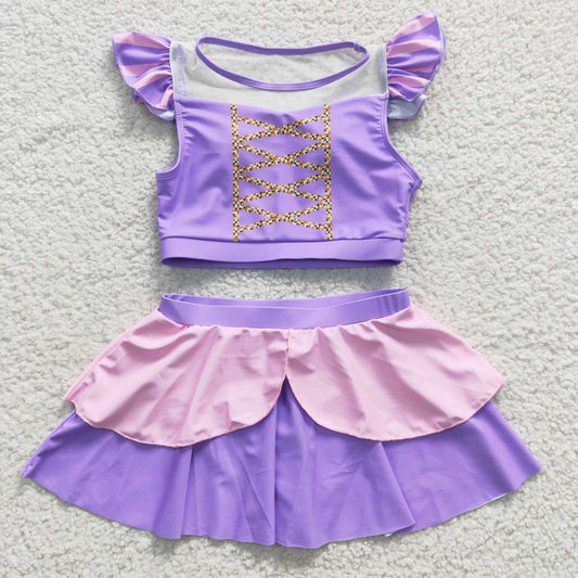 Purple 2pc girls summer Swimsuit