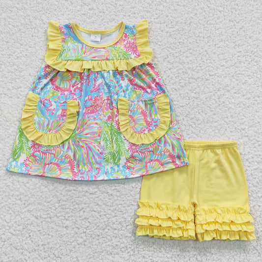 Yellow Flowers Summer Girls Set