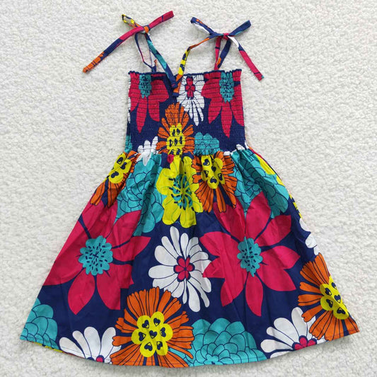 Big Flowers Sleeveless Girls Dress