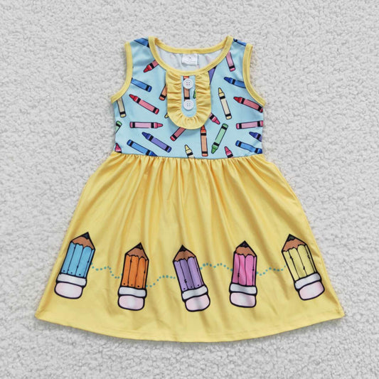 Back to School Sleeveless Girls Dress