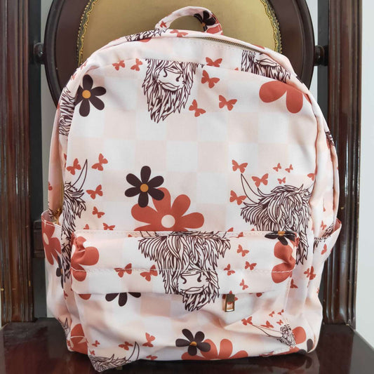 Western Flowers Cow Print BACKPACK