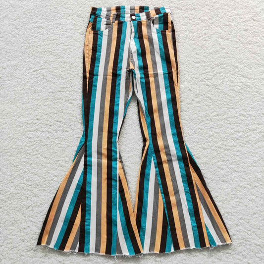 Adult Stripe Bell-bottom jeans