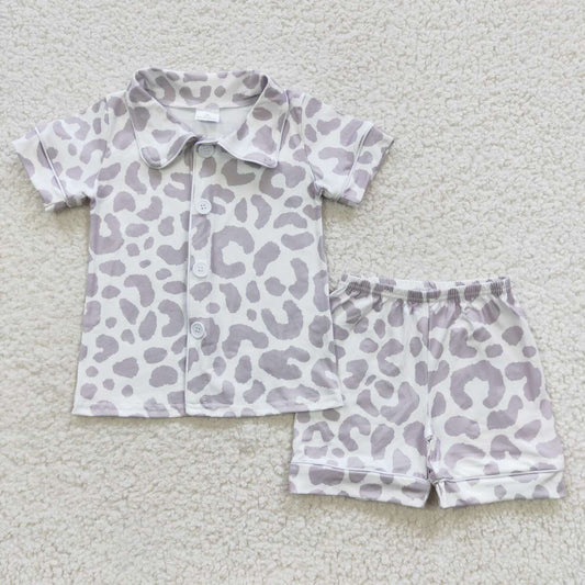 Leopard Short Sleeve Short Pajamas