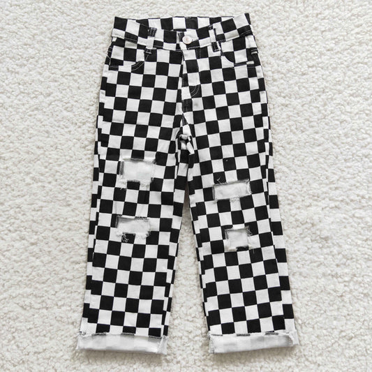 Black Plaid Leggings Pants Jean