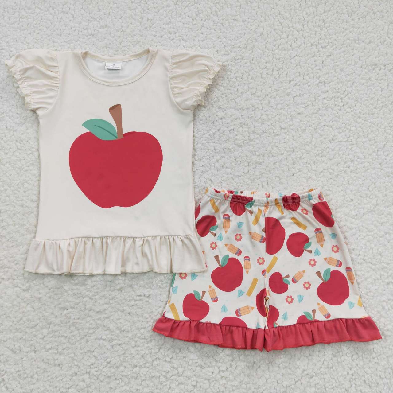 Back To School Apple Short Summer Set