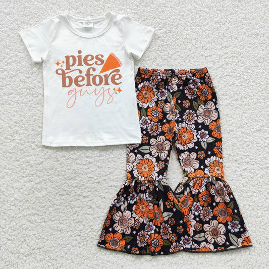 Pies Cake Before Orange Flowers Girls Set