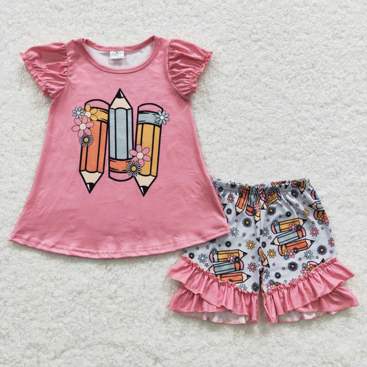 Back To School Pink Pencil Summer Set